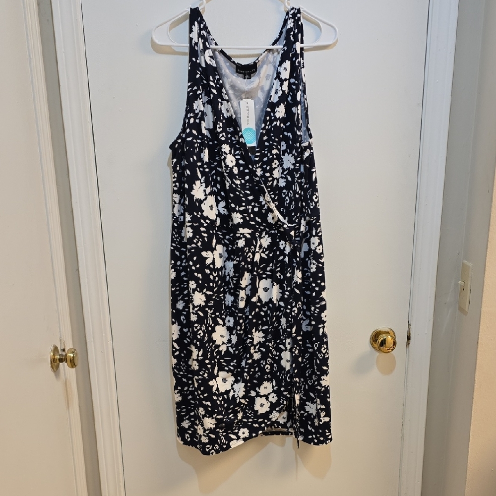 Fortune + Ivy Sz 2x Floral Black and White Sleeveless Dress